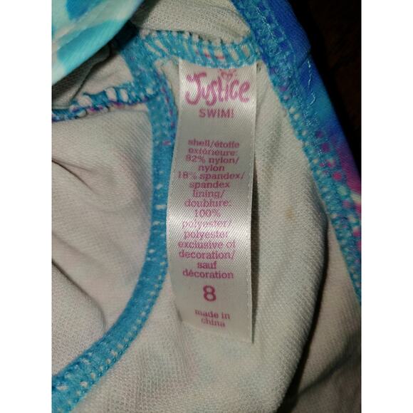 Justice Halter Swim Top Size 8 Open Back - Picture 4 of 5